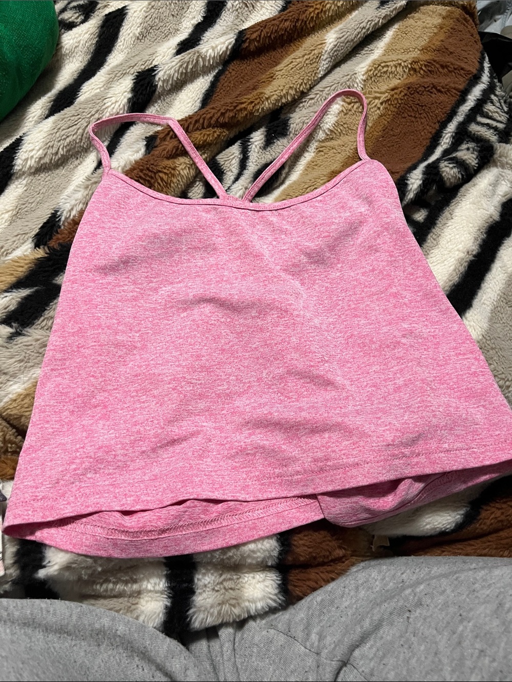 SHEIN Pink Heathered Double-Strap Camisole